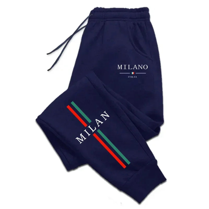 Unisex Milan Printed Jogger Sweatpants - Casual Running Sports Pants