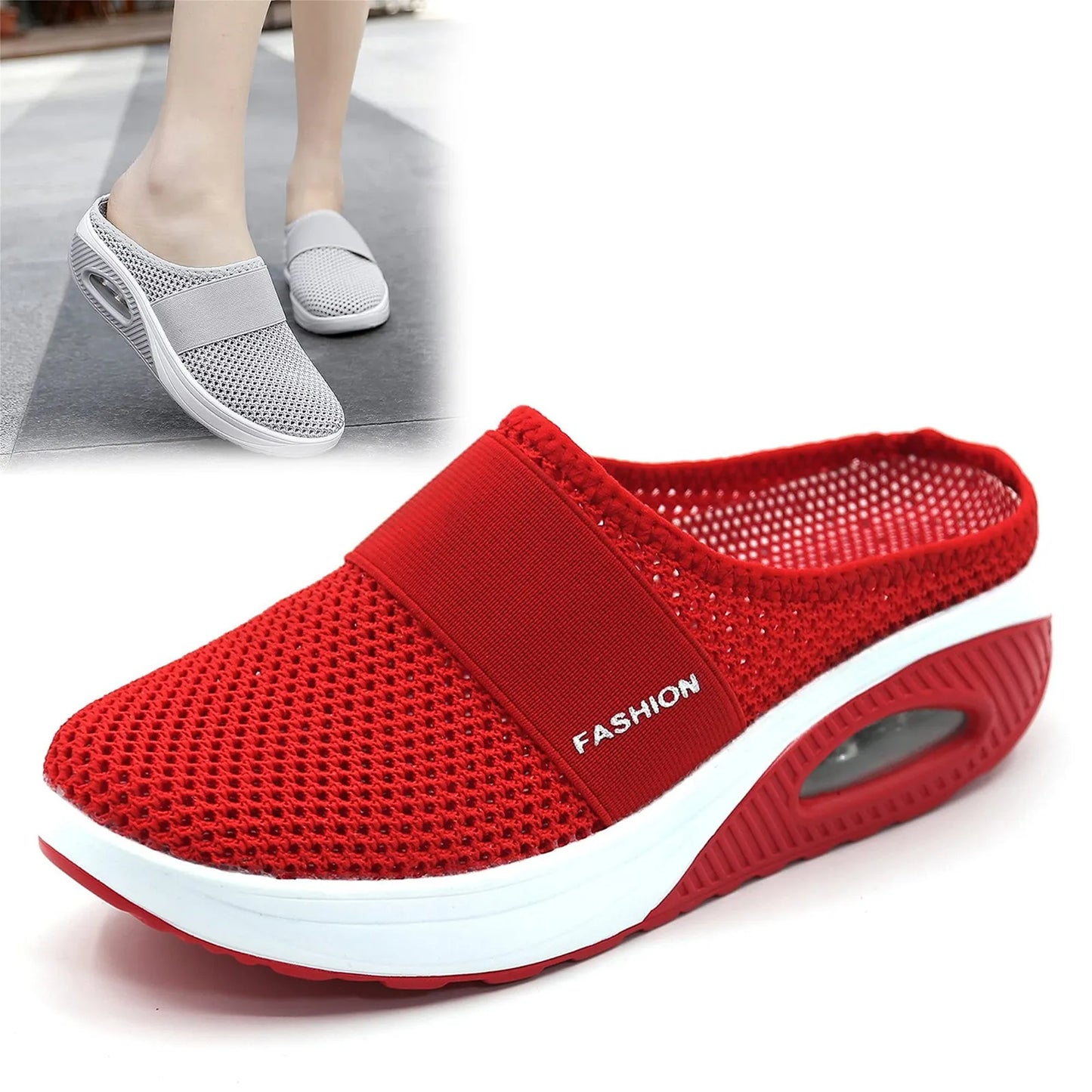 Slip-On Women's Walking Sandals,Breathable Mesh Casual Breathable With Arch Support And Thickened Soft Sole.