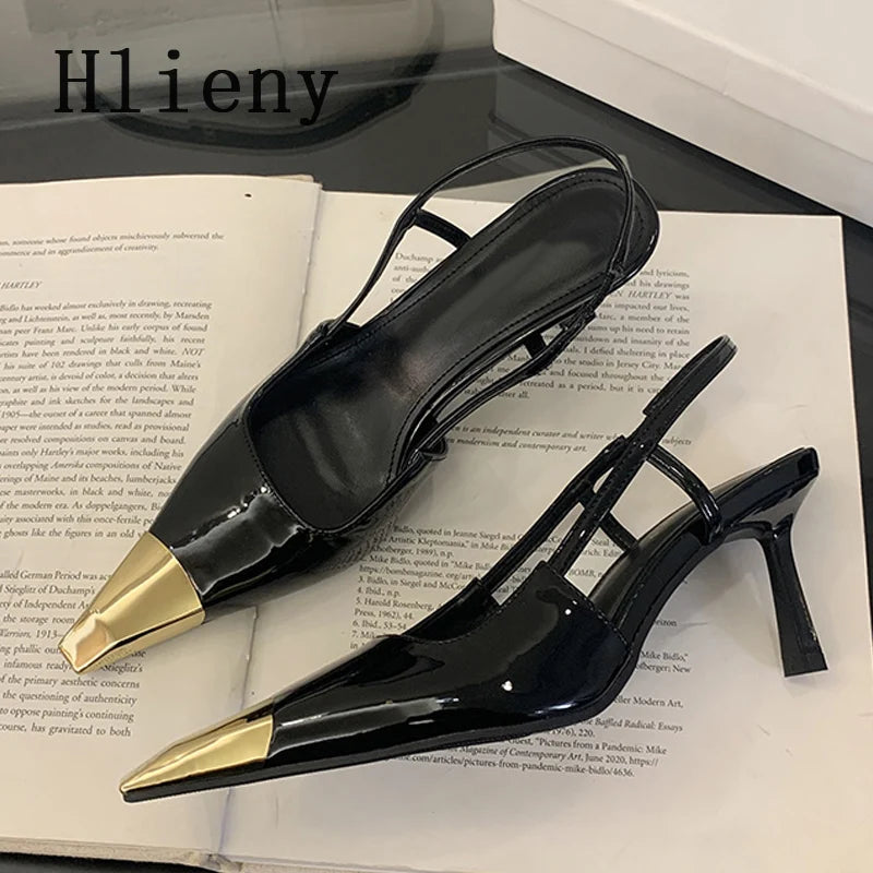 New Spring Back Strap Women's Sexy Pointed Toe Elegant Heel Sandal