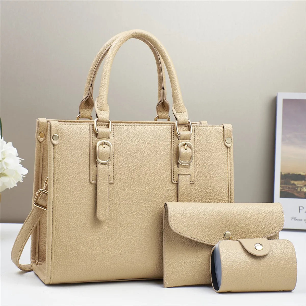 3 Piece Large Capacity Tote Bag High Quality Leather Designer bags