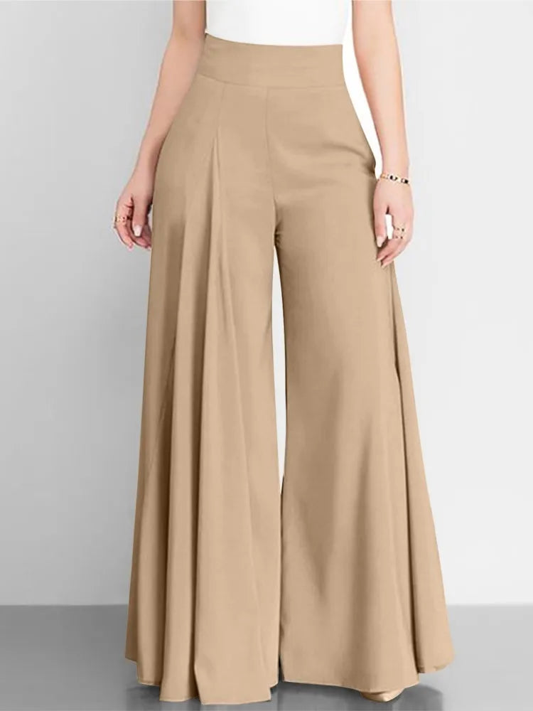 Fashion High Waist Wide Leg Pants For Women Elegant Casual Solid Loose Long Pant. S-3X