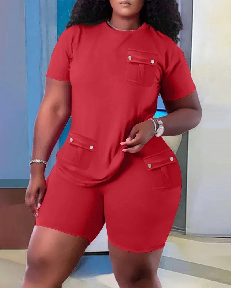 Ladies Comfortable And Casual Two Piece Short Set . S-3x