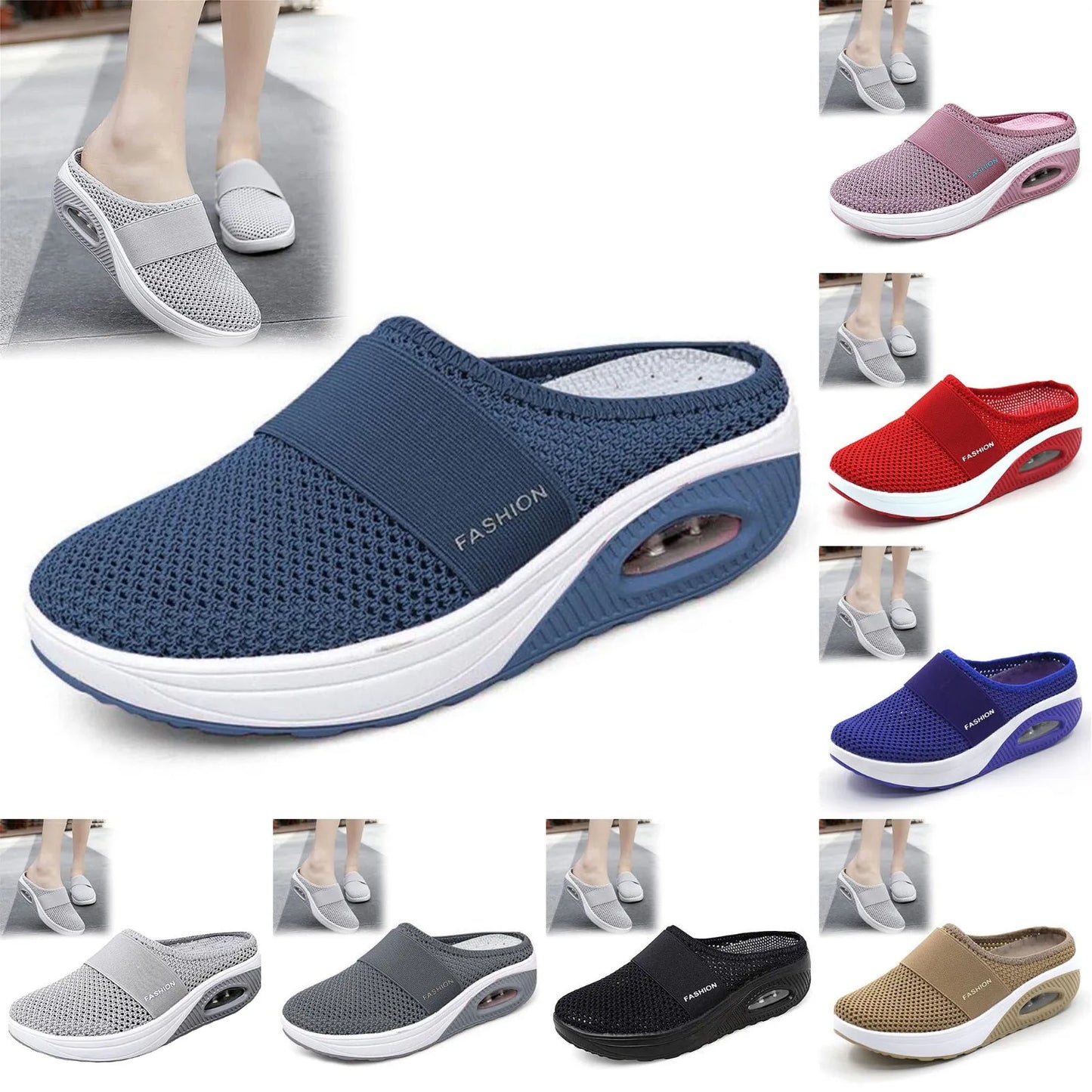 Slip-On Women's Walking Sandals,Breathable Mesh Casual Breathable With Arch Support And Thickened Soft Sole.