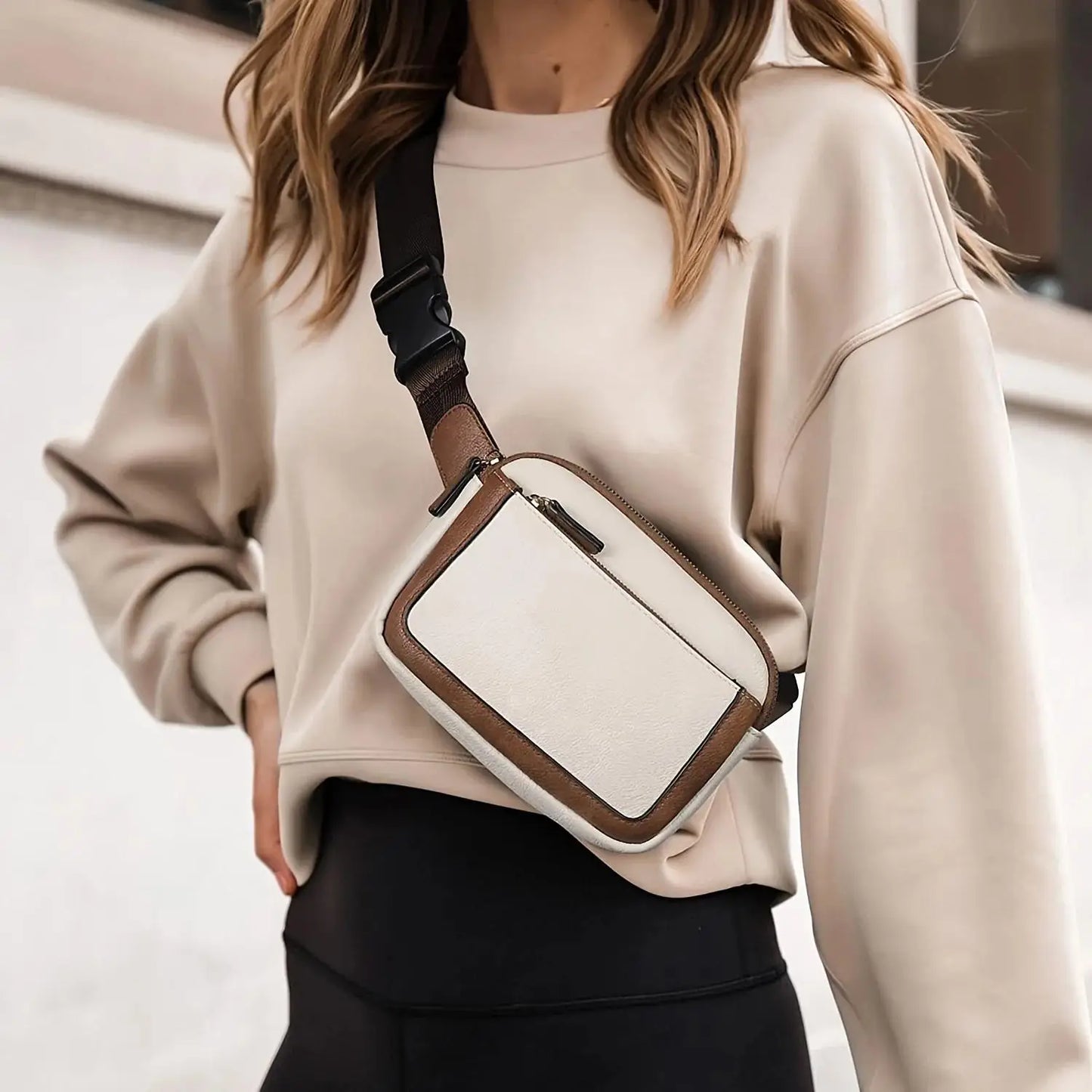 Ladies Leather Waist Pack Cross body/Chest Bag Water-Proof Belt Bag
