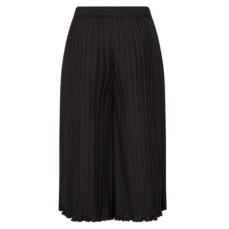 Plus Size Summer Elegant Pleated Capri Pants Women High Waist Loose Casual Wide Leg Cropped Pants Trousers For Any Occasion