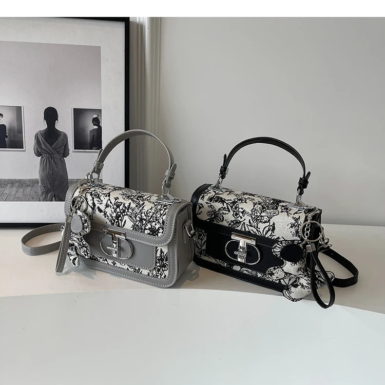 Popular Square Cross-body Bag For Women Luxury Designer Brand Flower Handbag / Tote Bag