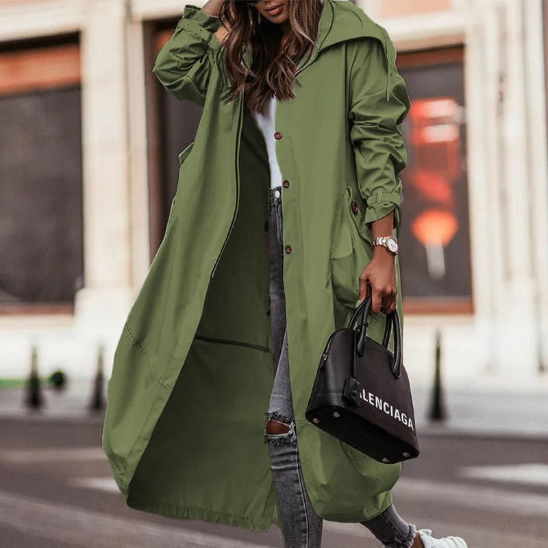 Women's Autumn And Winter Style Personality Casual fashionable long Trench Coat. S-XL