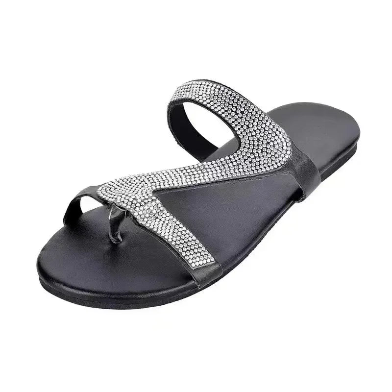 Women Summer Flat Bling Sandals .