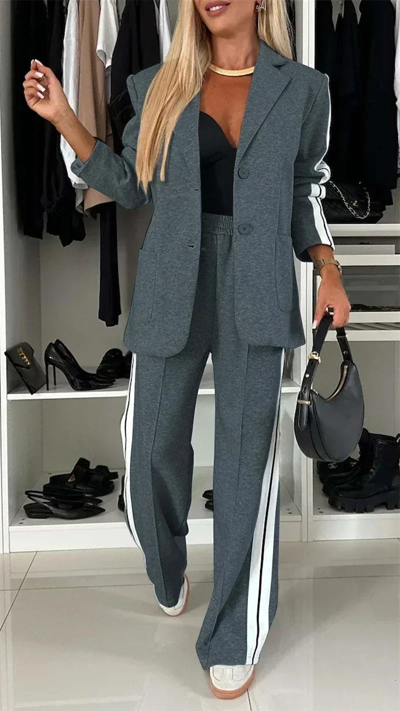 Street wear 2 Piece Set Women Outfit 2025 Women Blazer and Pant Casual Suit. S-3X