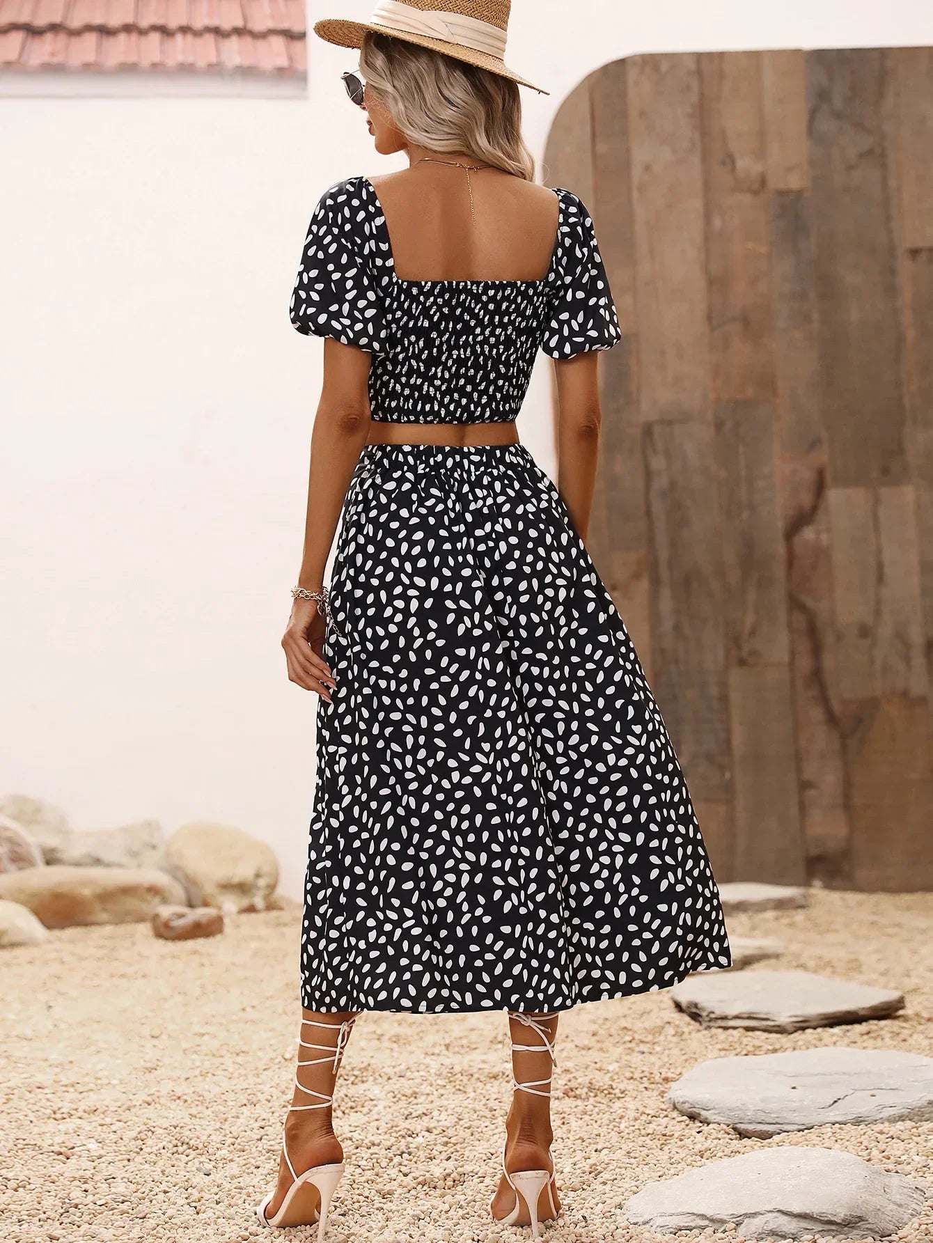 Ladies Summer Printed Two Piece Set, Casual Or Party Fashion Wear