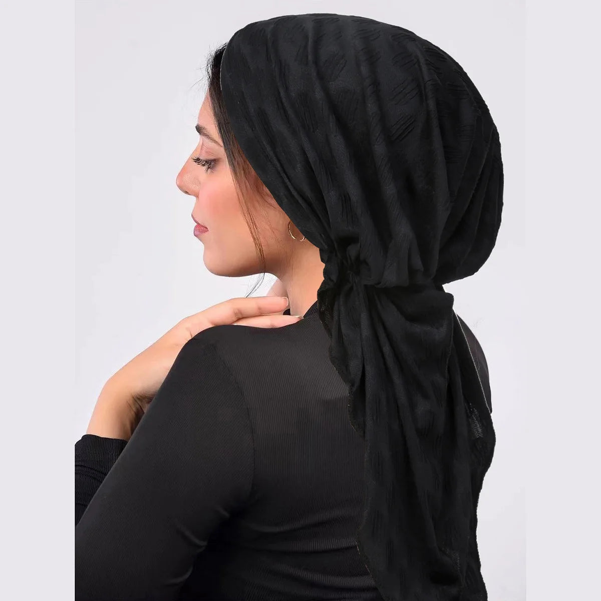 European and American round bubble curved tail hat, Muslim baotou hat, milk silk pullover, airplane hat suitable for all seasons