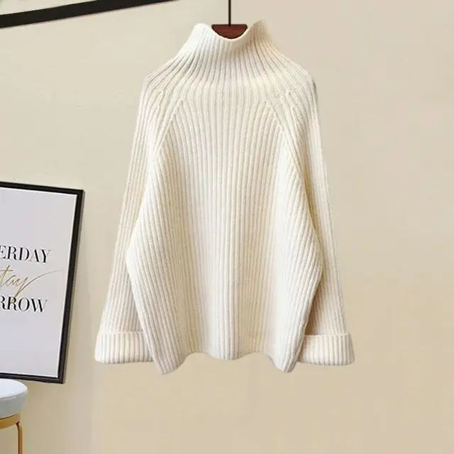 Ladies Warm Knitwear Set Elegant Turtleneck Sweater+Lamb Padded Vest+Twist Knitted Pants. S-2x