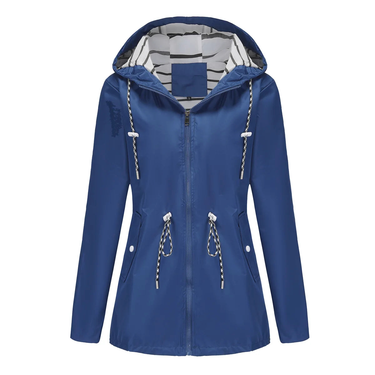 New long-sleeved waterproof long windbreaker, women's hooded raincoat. S-3X