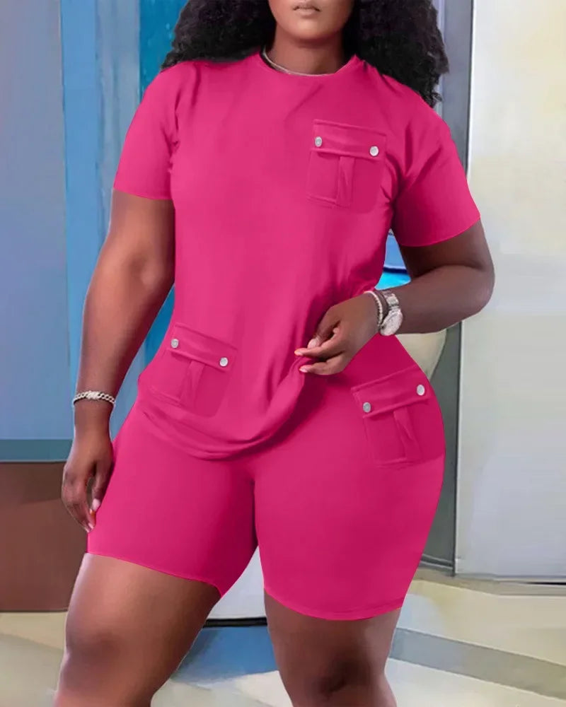 Ladies Comfortable And Casual Two Piece Short Set . S-3x