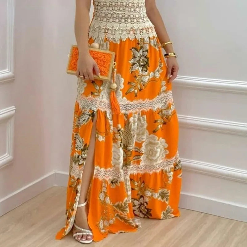 New Arrival Spring Summer New Long Lace Stitching Sexy Evening/Casual Dress