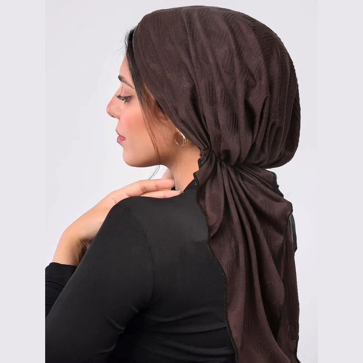 European and American round bubble curved tail hat, Muslim baotou hat, milk silk pullover, airplane hat suitable for all seasons
