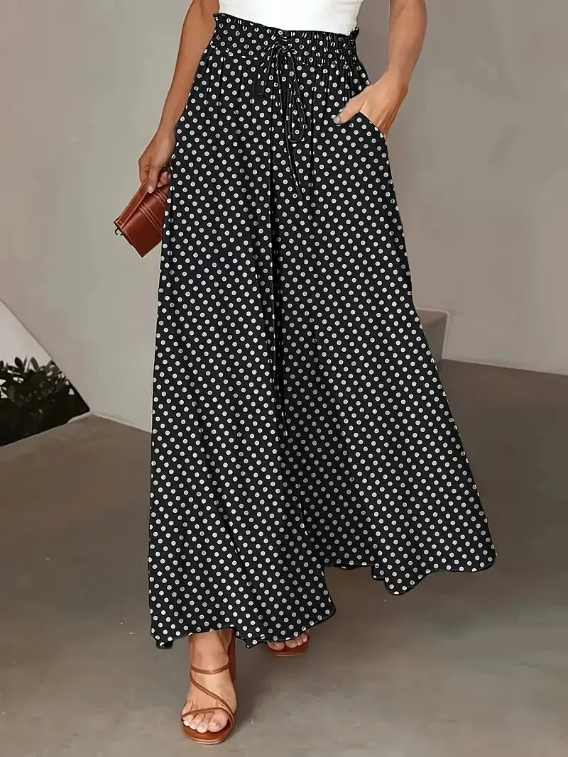 Spring And Summer Wide-leg Women's Trousers,Fashionable Elegant Women's Pant. S-3X