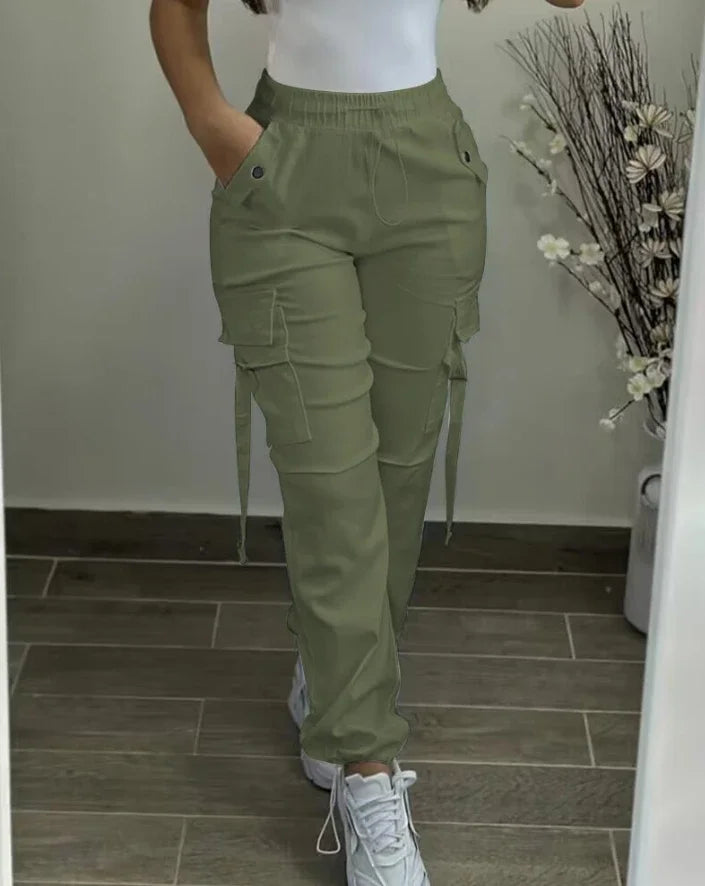 Drawstring Pocket Design Comfortable Cargo Pants. S-XL