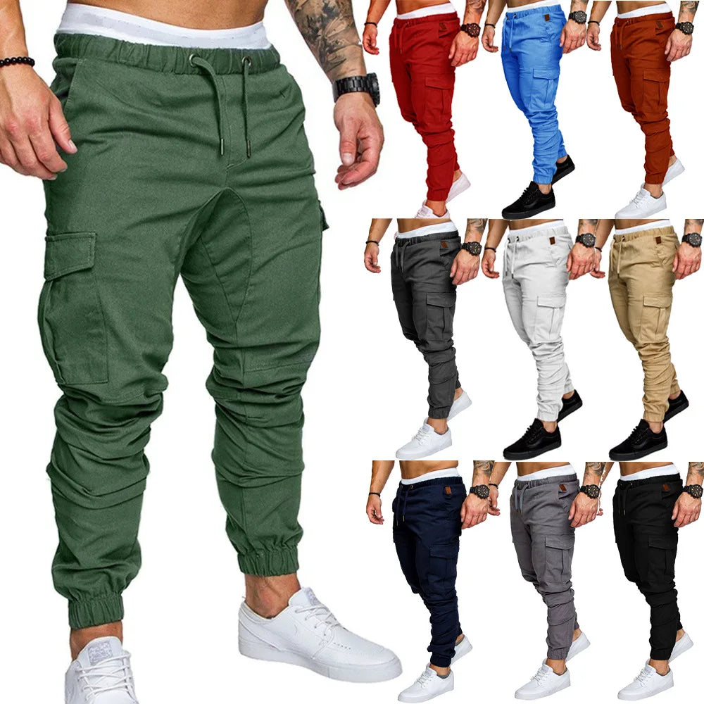 New Men's Woven Quick Dry Fabric Casual Pants Street-wear Multi-pocket Casual Pants. S-5X