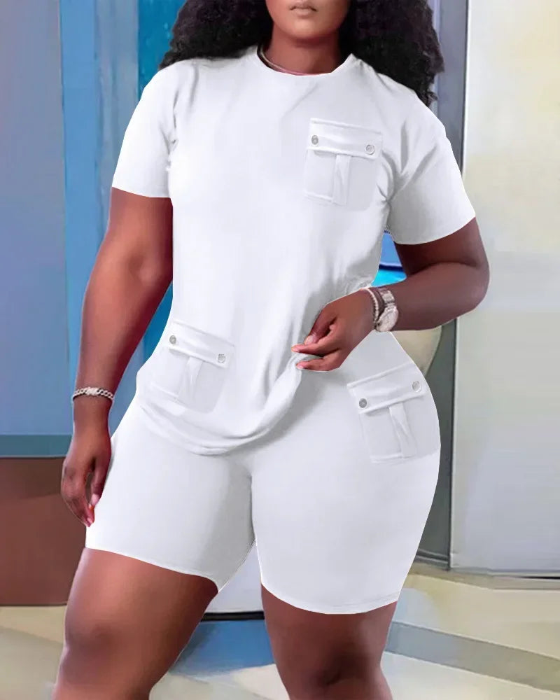 Ladies Comfortable And Casual Two Piece Short Set . S-3x