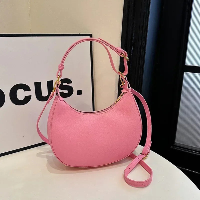 Crescent Single Shoulder Hand/Crossbody Bag Fashionable Commuting Niche Handbag