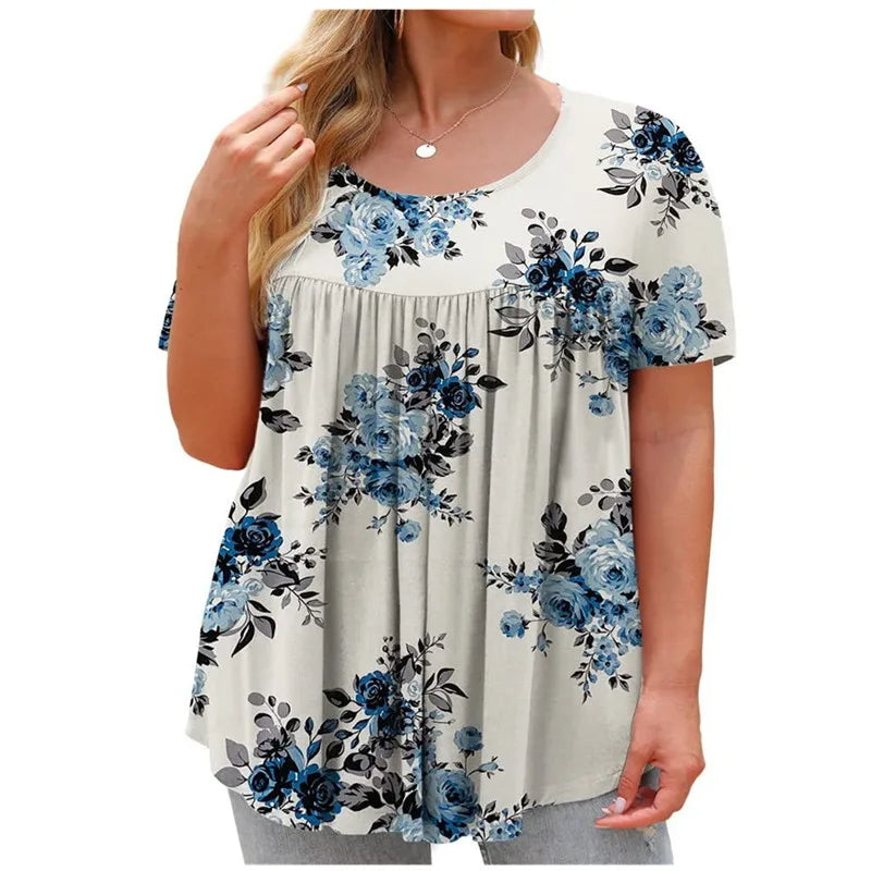 Plus Size Casual Loose Short Sleeve Summer Top