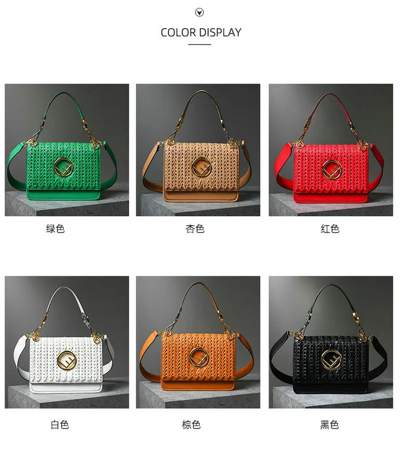 New Hollow Carved Square Bag Luxury Design Clam shell Metal Real Leather Material.