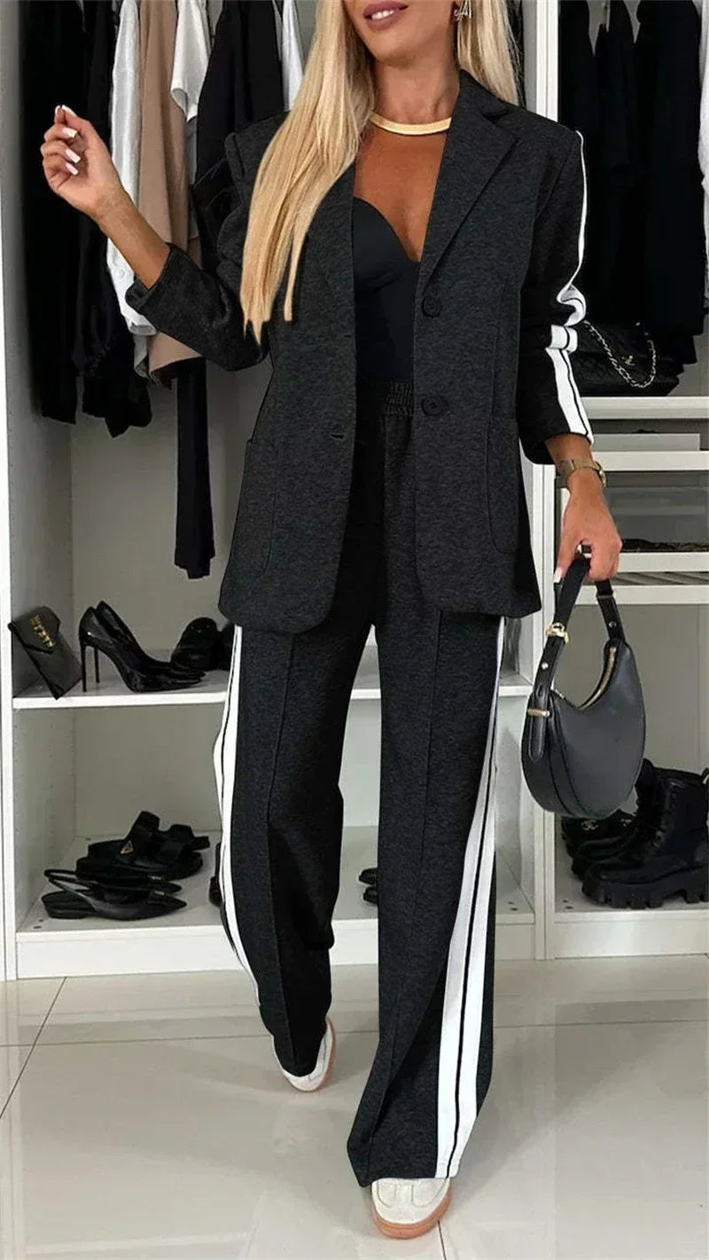 Street wear 2 Piece Set Women Outfit 2025 Women Blazer and Pant Casual Suit. S-3X