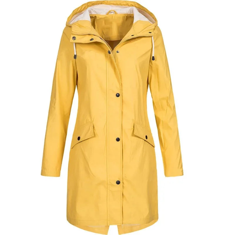 New Autumn Winter Outdoor Solid Zipper Mountaineering Jacket Mid length Women's Windbreaker Not Waterproof. S-3X
