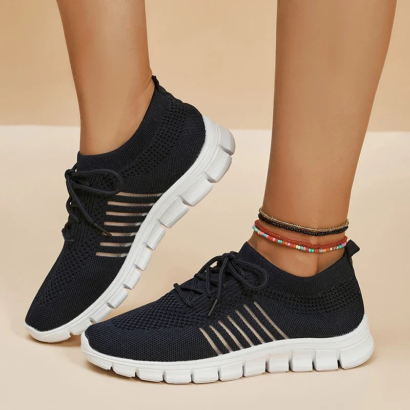 Lightweight Breathable Comfortable Running Shoes for Women Non Slip Soft Sole Slip on Casual Sneaker