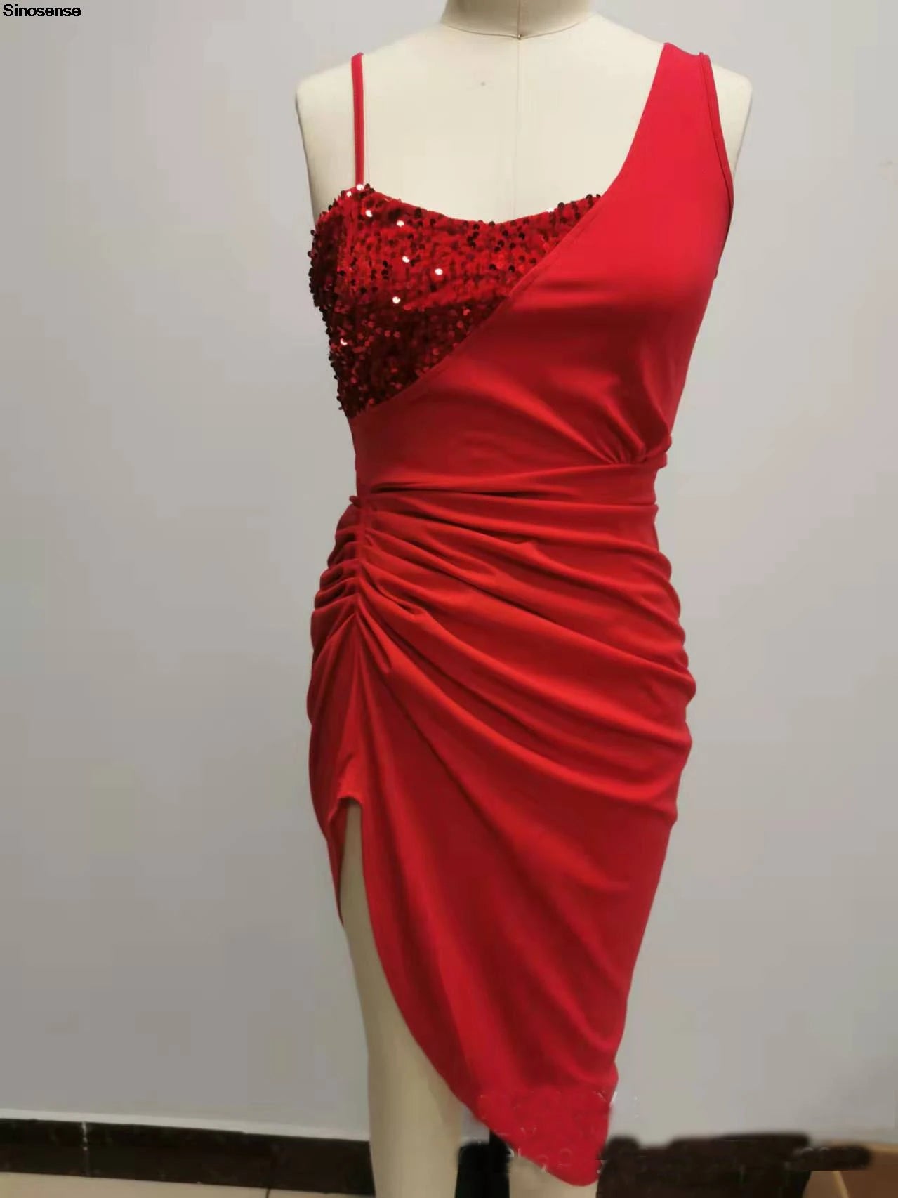 Women Elegant Wedding Guest Cocktail Party Dress Sexy Sleeveless Ruched High Slit Wrap Dress Slim Bodycon Midi Dress. S-2x