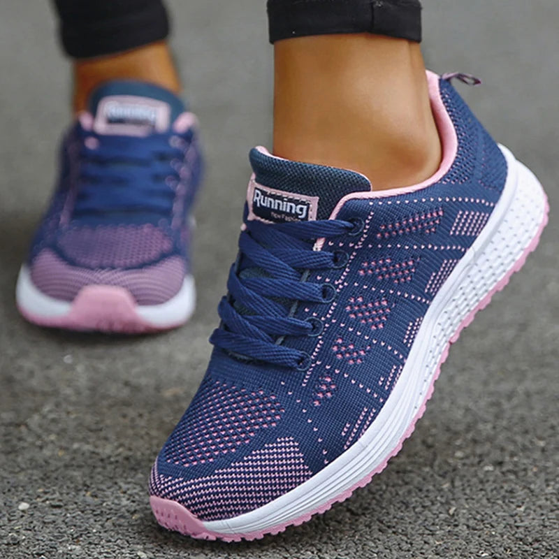 Women's Sneakers 2025 New Fashion Comfortable Breathable Trainers Casual Lace Up Sneakers