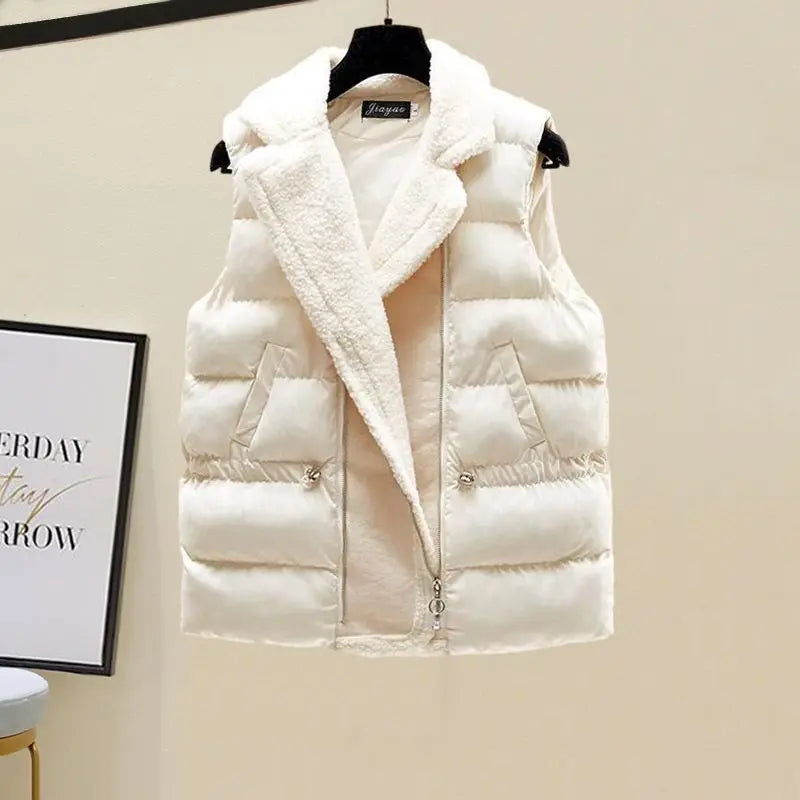 Ladies Warm Knitwear Set Elegant Turtleneck Sweater+Lamb Padded Vest+Twist Knitted Pants. S-2x