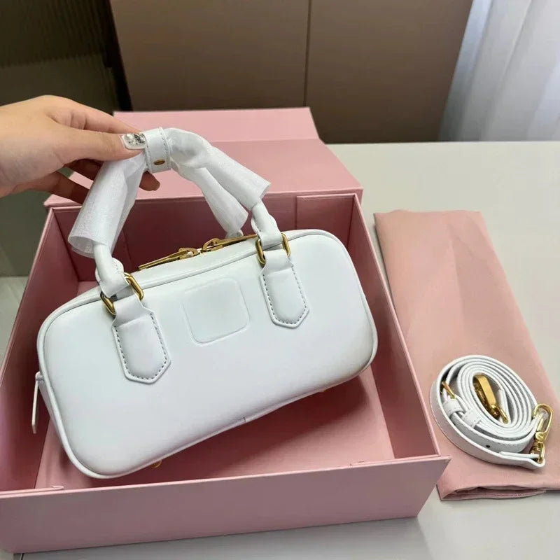 2025 Briefcase Style Fashionable Small Square Hand And Cross-body Boston Pillow Bag.