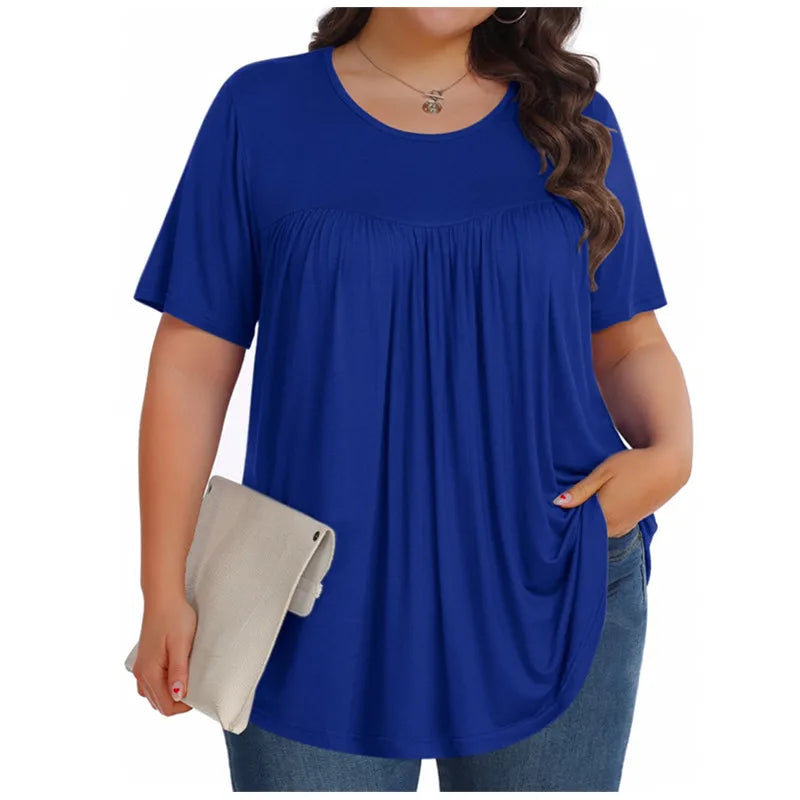 Plus Size Casual Loose Short Sleeve Summer Top