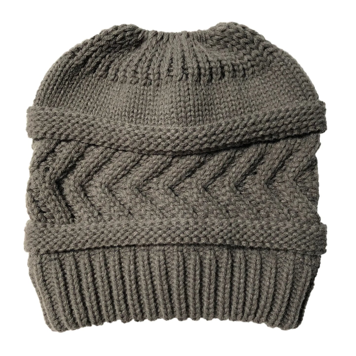 Winter Solid Cap Color Beanie Hat Dome Warm Horsetail Knit Hat women's Solid Color Fashion Outdoor