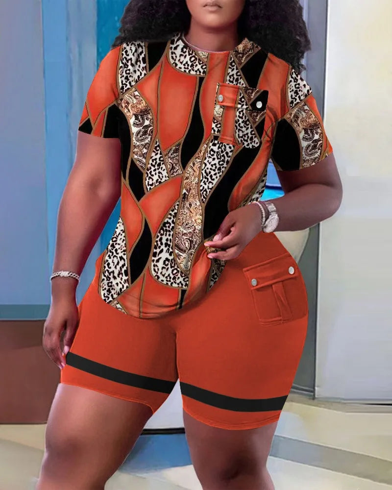 Ladies Comfortable And Casual Two Piece Short Set . S-3x