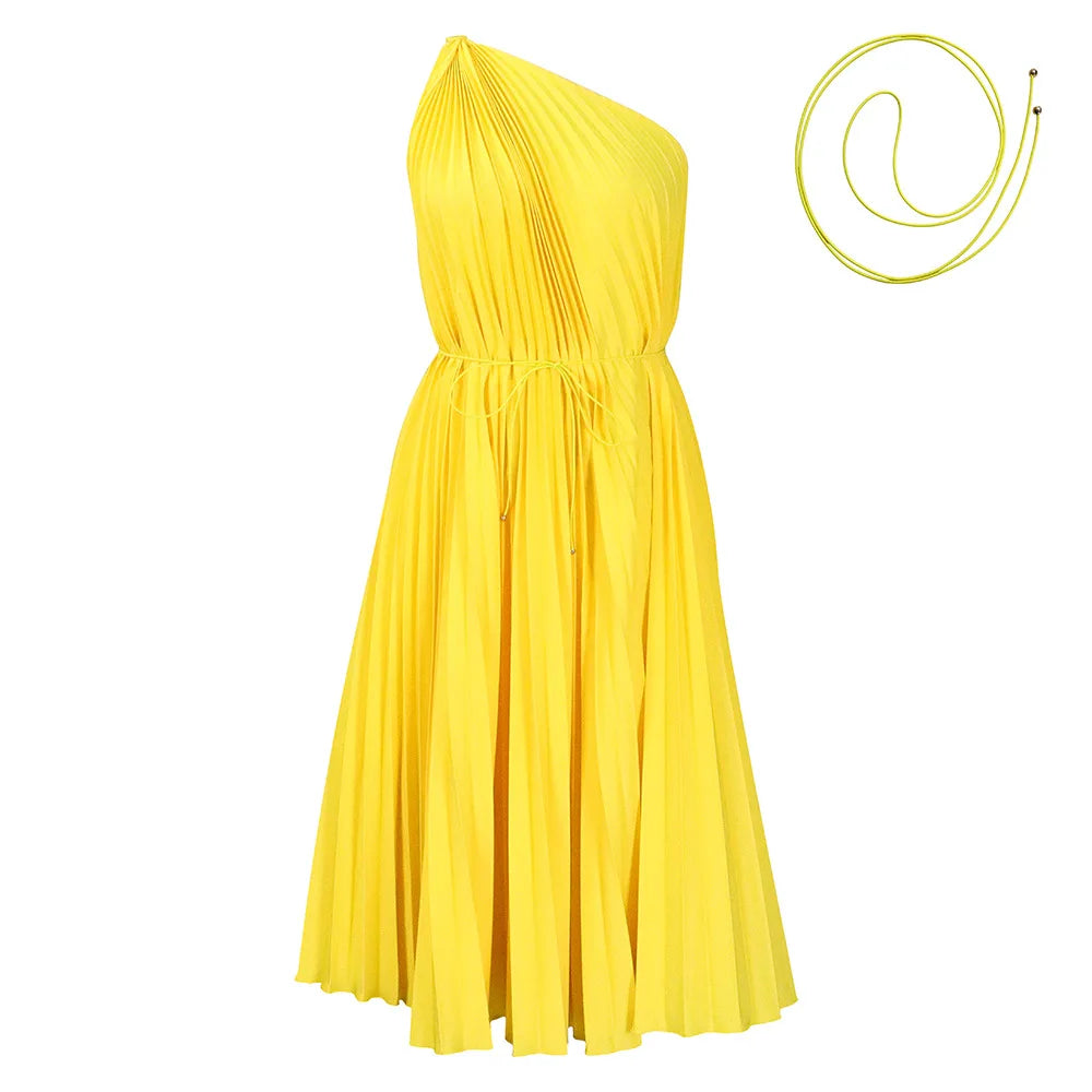 Curvy Size Ladies Pleated One Piece Loose Fit Dress Elegant And Pretty