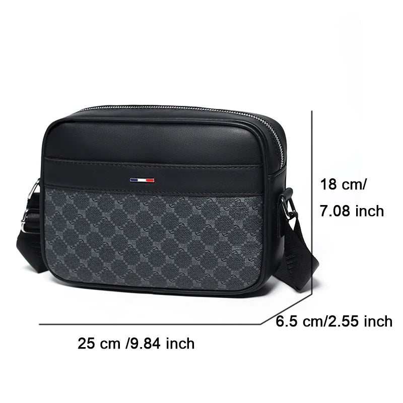 Designer Leather Men's Cross-Body Luxury Brand Casual Sling Pack Cross-Body