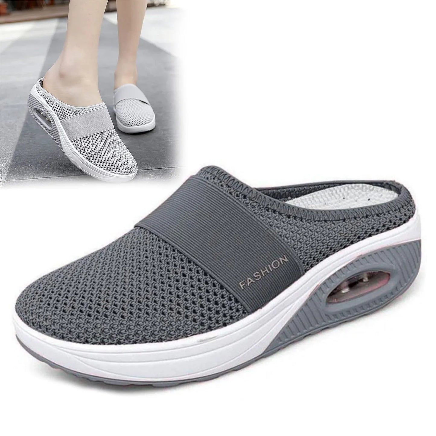 Slip-On Women's Walking Sandals,Breathable Mesh Casual Breathable With Arch Support And Thickened Soft Sole.