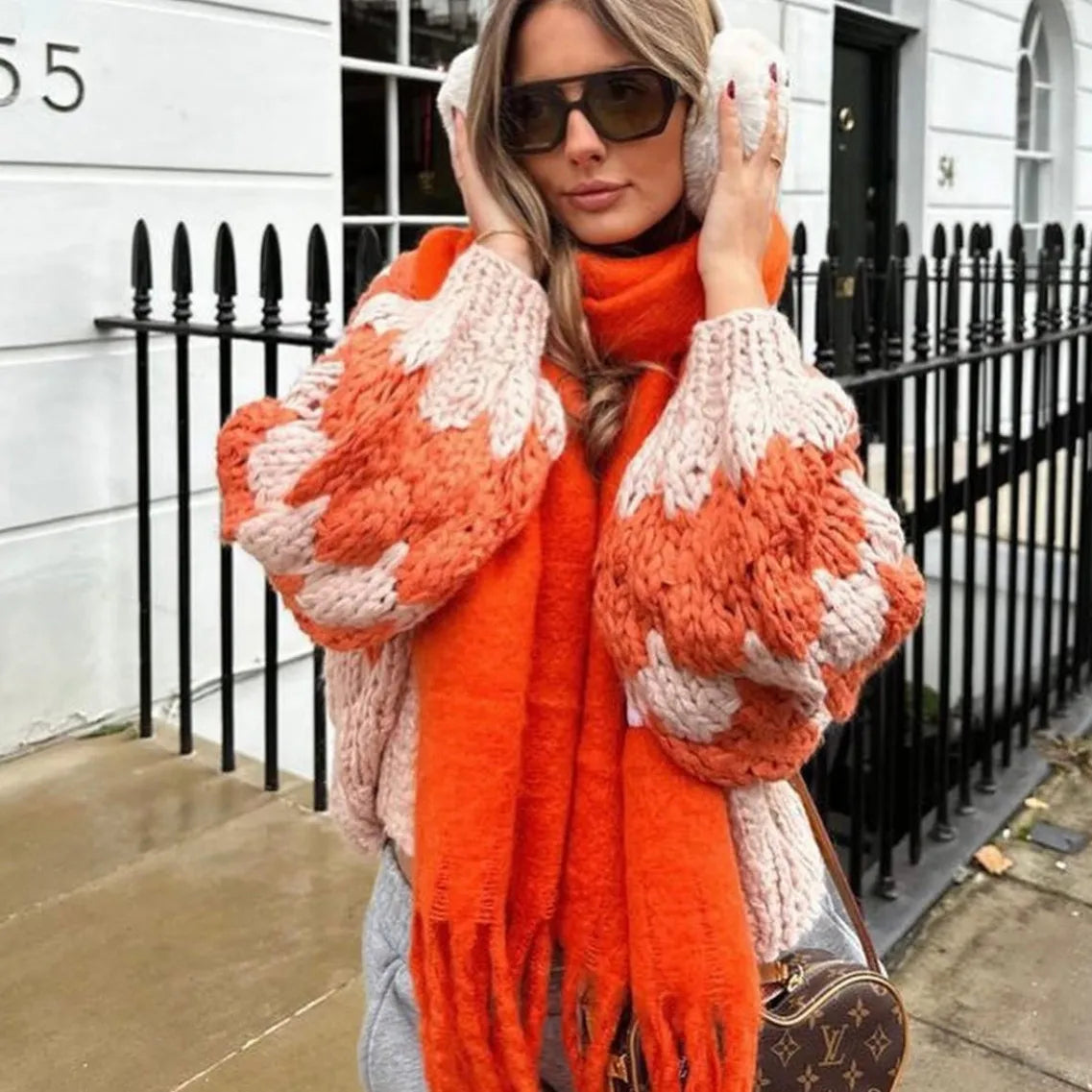 Women Oversized Cardigan /Sweater Long Sleeve Chunky Knit.