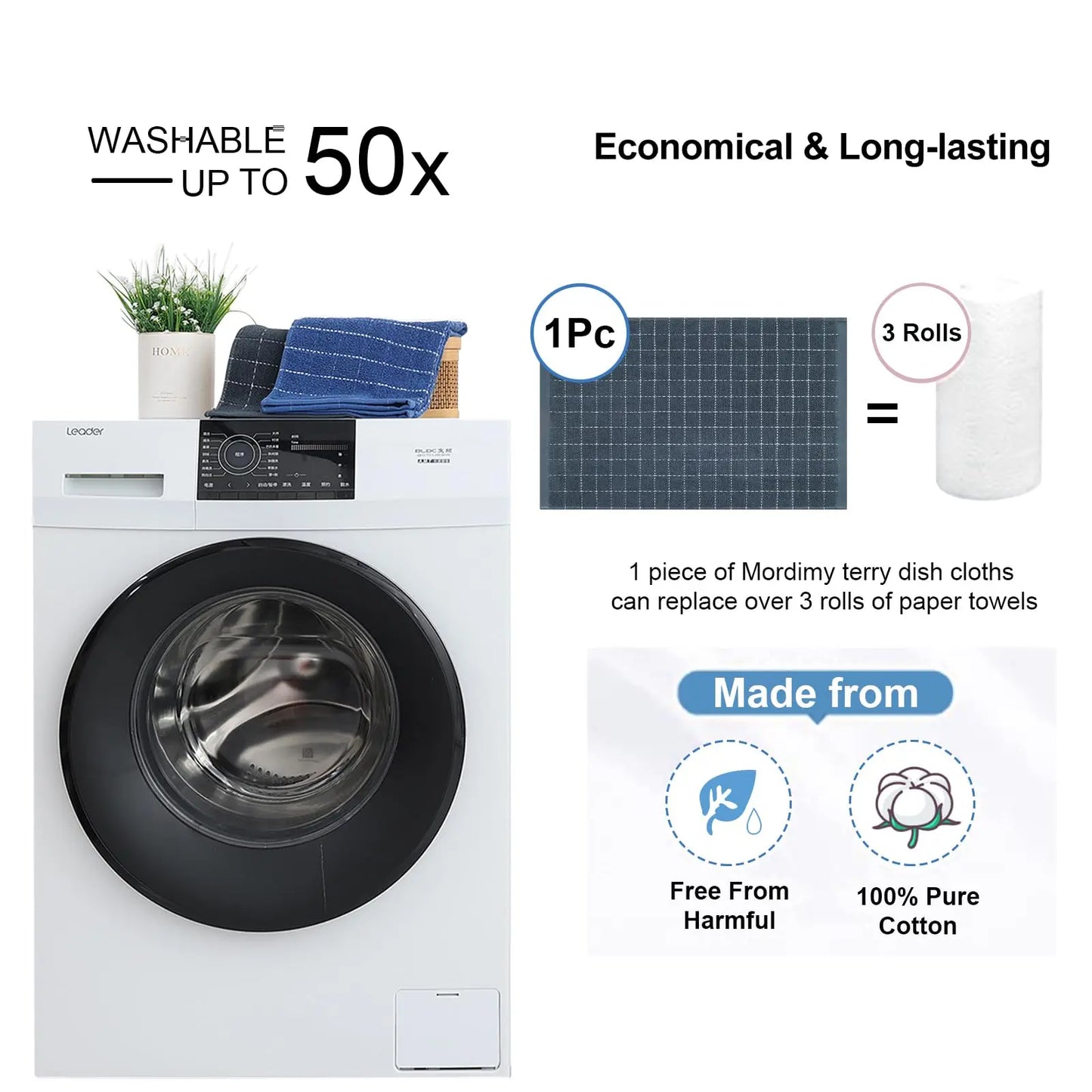 Homaxy 4Pcs New Cotton Dish Towels 100% Ultra Soft And Absorbent Kitchen Towels Soft Household Cleaning Tools Kitchen Wash Cloth