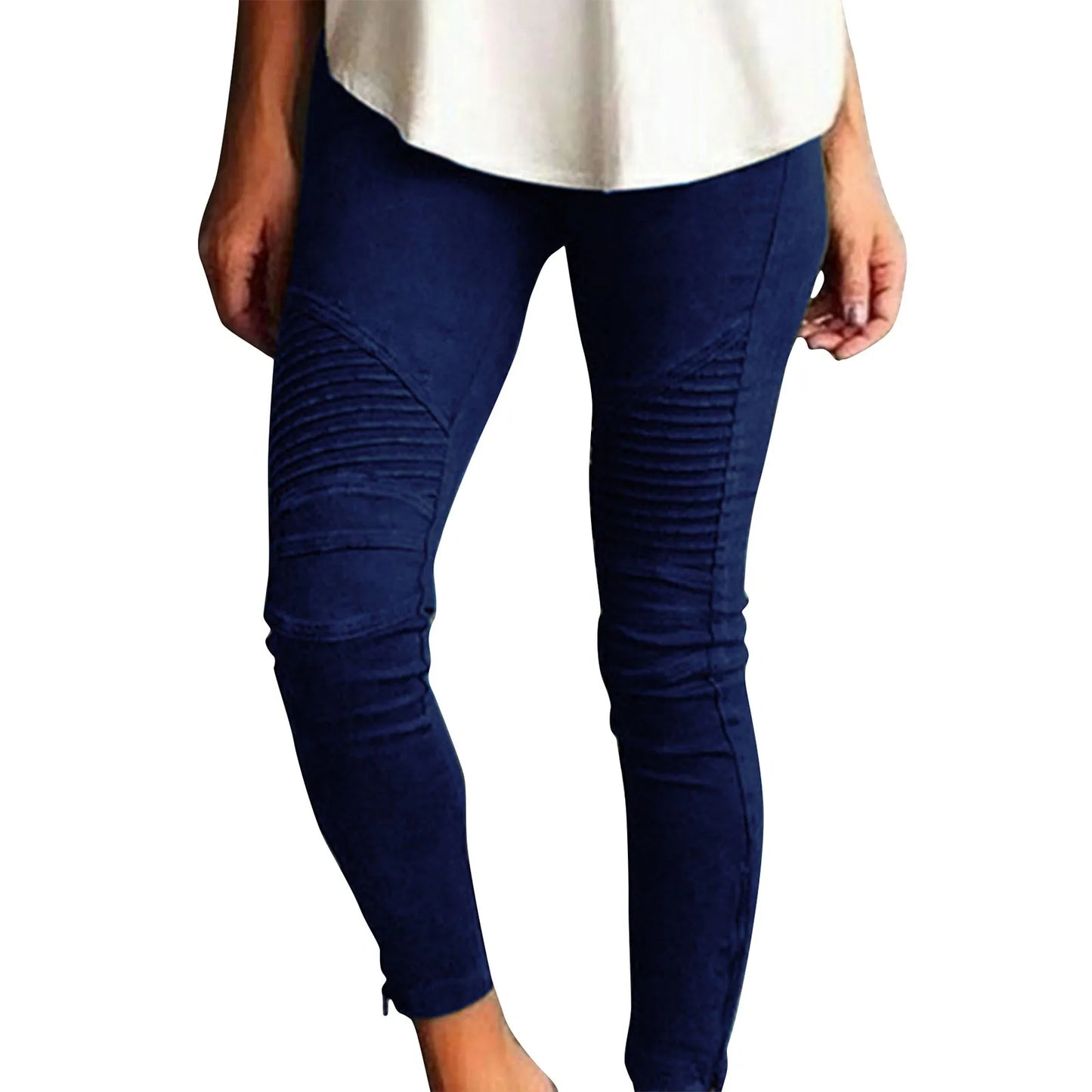 Women's Stretch Pants Casual Striped Decoration Slim Trendy Skinny Straight Leg Pants. S-5xL