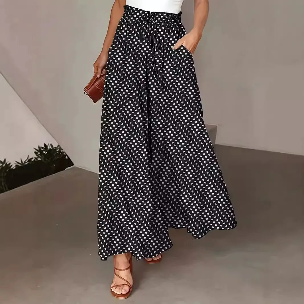 Spring And Summer Wide-leg Women's Trousers,Fashionable Elegant Women's Pant. S-3X