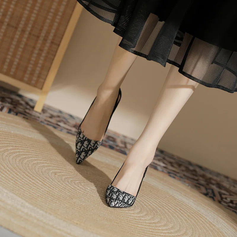 Embroidered Ladies Fashion Pointed Heeled 2025 New Luxury Heeled Women's Shoes