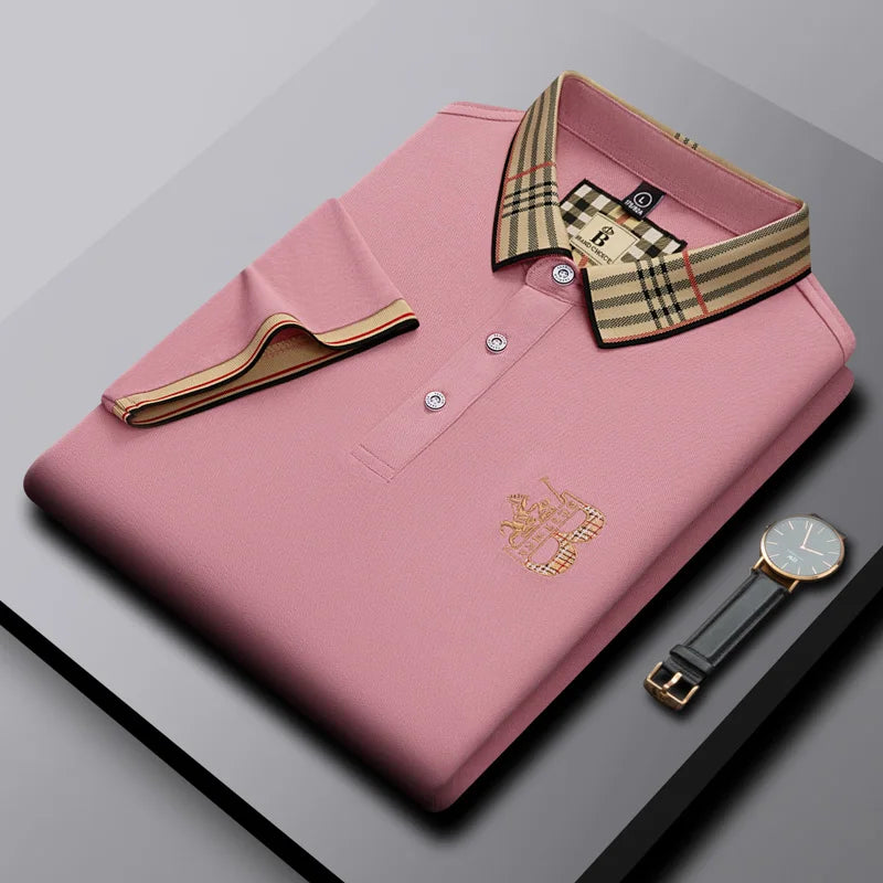 Men's Luxury Embroidered Polo Shirt - Anti-Wrinkle Designer Business Casual Tee M-4X