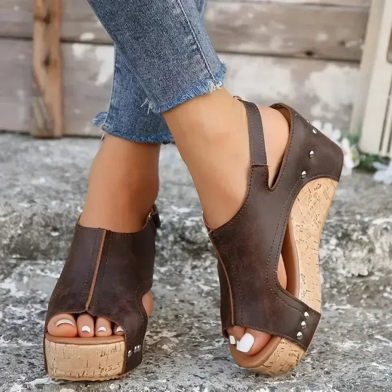 Women's Peep Toe Platform Wedge Sandals New Fashion Heel Shoes for Causal Wear. 35-43