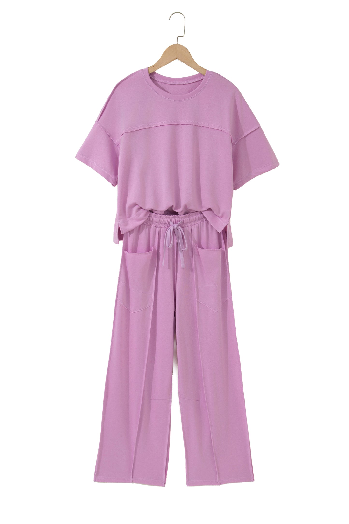 Drop Shoulder Boxy Tee & Barrel Pants Two-Piece Set | S–XL | 5 Colours