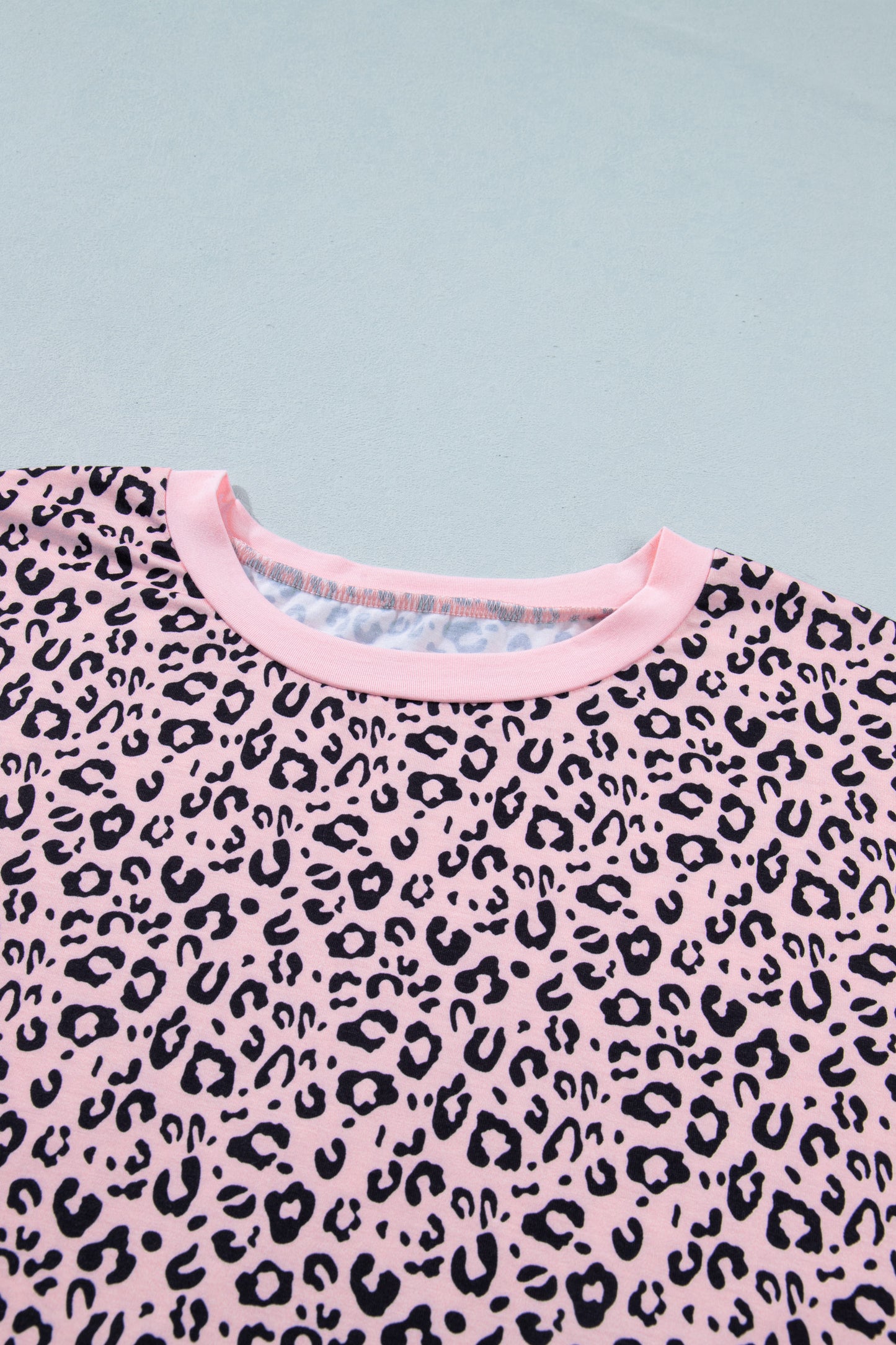 Plus Size Pink Leopard Print Patchwork Tee Women 1X–4X