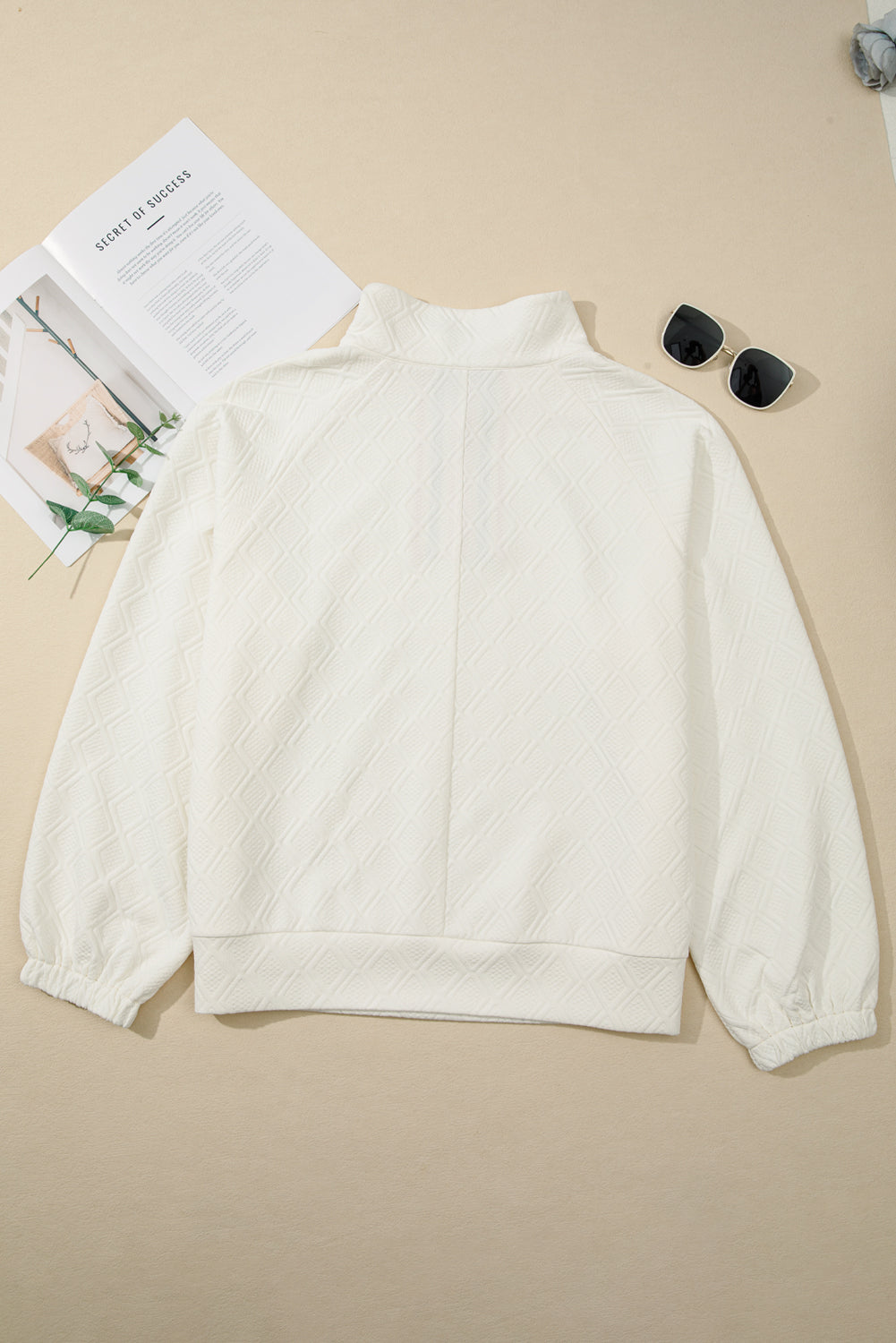 Beige Plus Size Baggy Sweatshirt Women 1X–4X